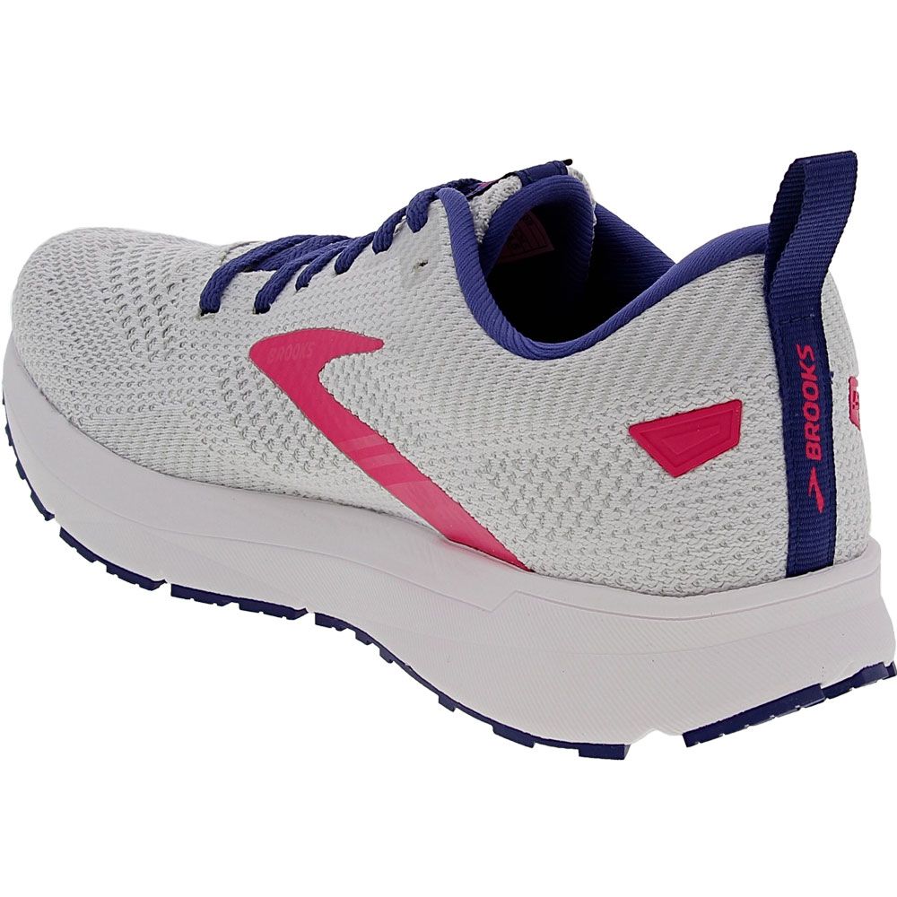 Brooks Revel 5 Running Shoes - Womens White Navy Pink Back View