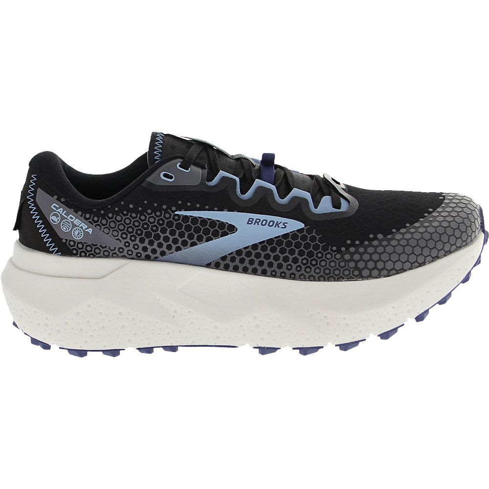Brooks Caldera 6 Trail Running Shoes - Womens Black Blue Side View