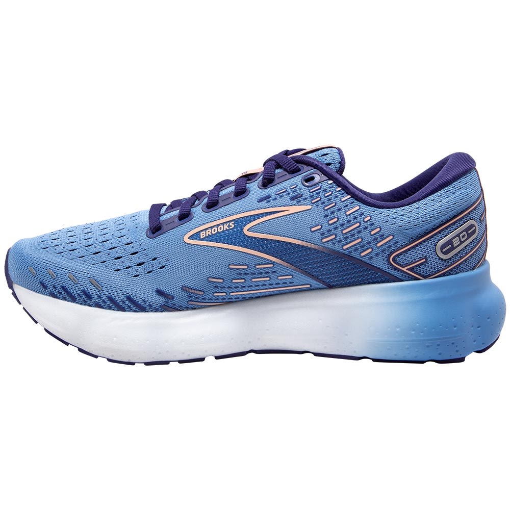 Brooks Glycerin 20 Running Shoes - Womens Blissful Blue Peach Back View