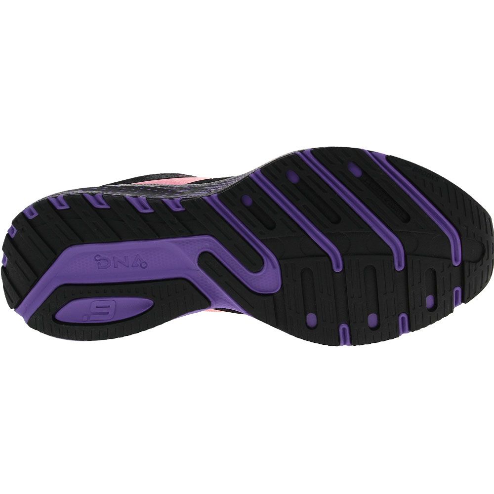 Brooks Launch 9 Running Shoes - Womens Black Coral Purple Sole View