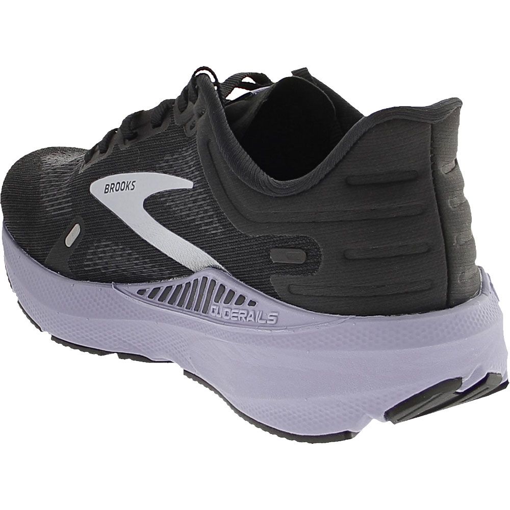 Brooks Launch GTS 9 Running Shoes - Womens Black Ebony Purple Back View