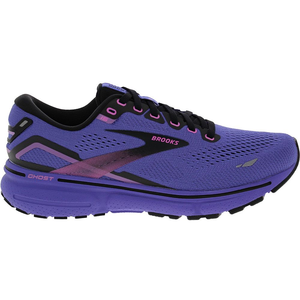 Brooks Ghost 15 Running Shoes - Womens Purple Pink Black Side View