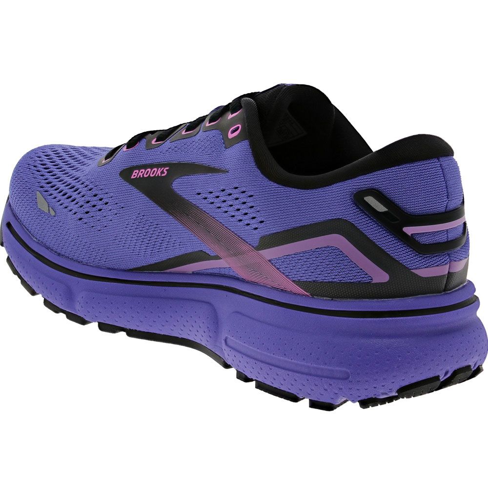 Brooks Ghost 15 Running Shoes - Womens Purple Pink Black Back View