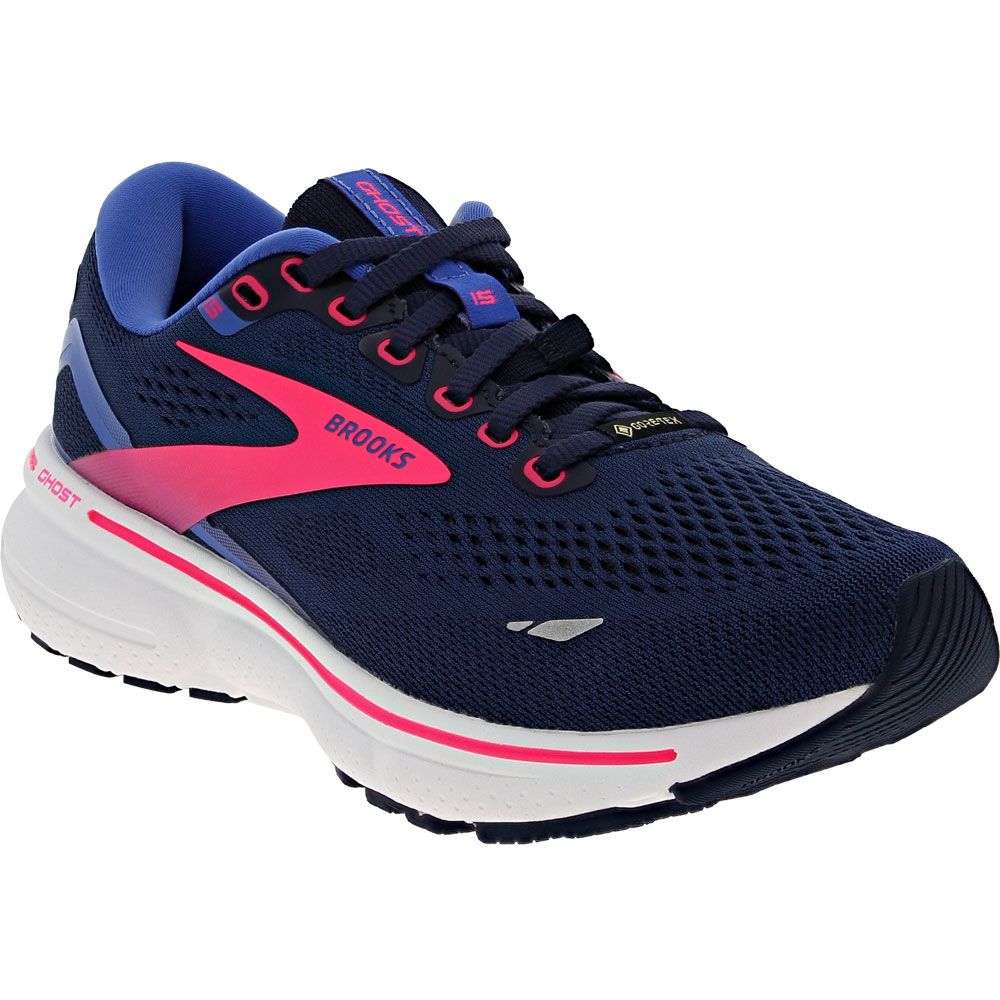 Brooks Ghost 15 Gtx Running Shoes - Womens Peacoat Blue Pink