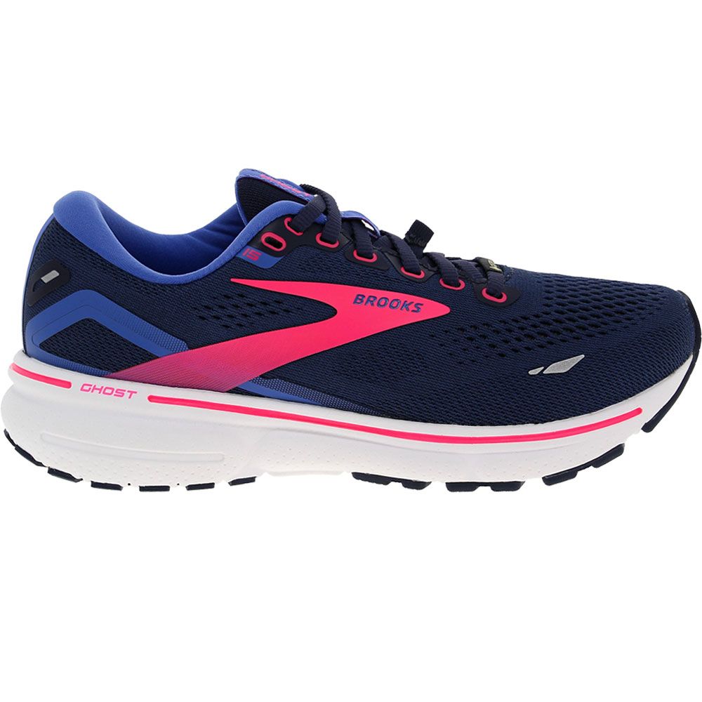 Brooks Ghost 15 Gtx Running Shoes - Womens Peacoat Blue Pink Side View