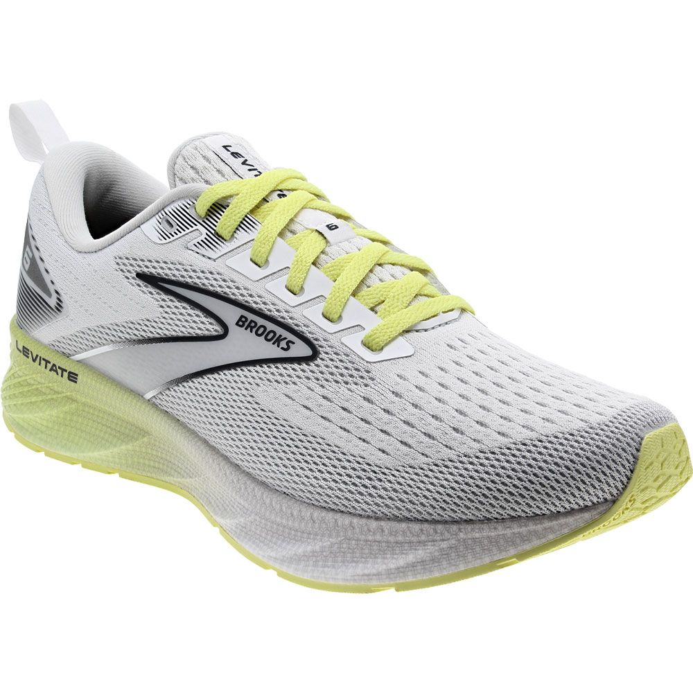 Brooks Levitate 6 Running Shoes - Womens White Oyster Yellow