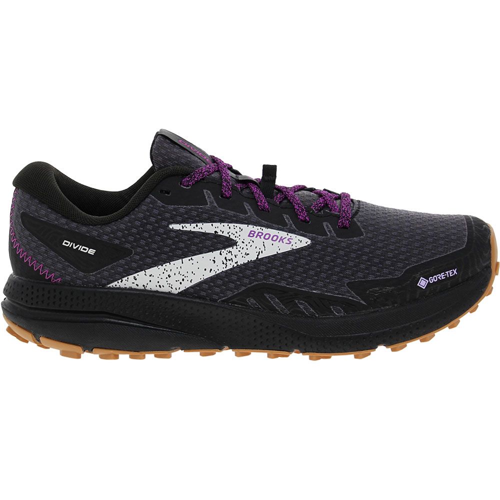 Brooks Divide 4 Gtx Trail Running Shoes - Womens Black Pearl Purple Side View