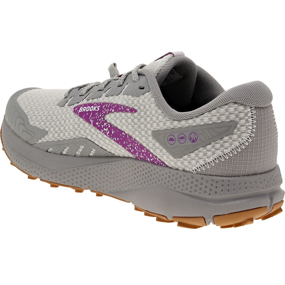 Brooks Divide 4 Trail Running Shoes - Womens Alloy Oyster Violet Back View