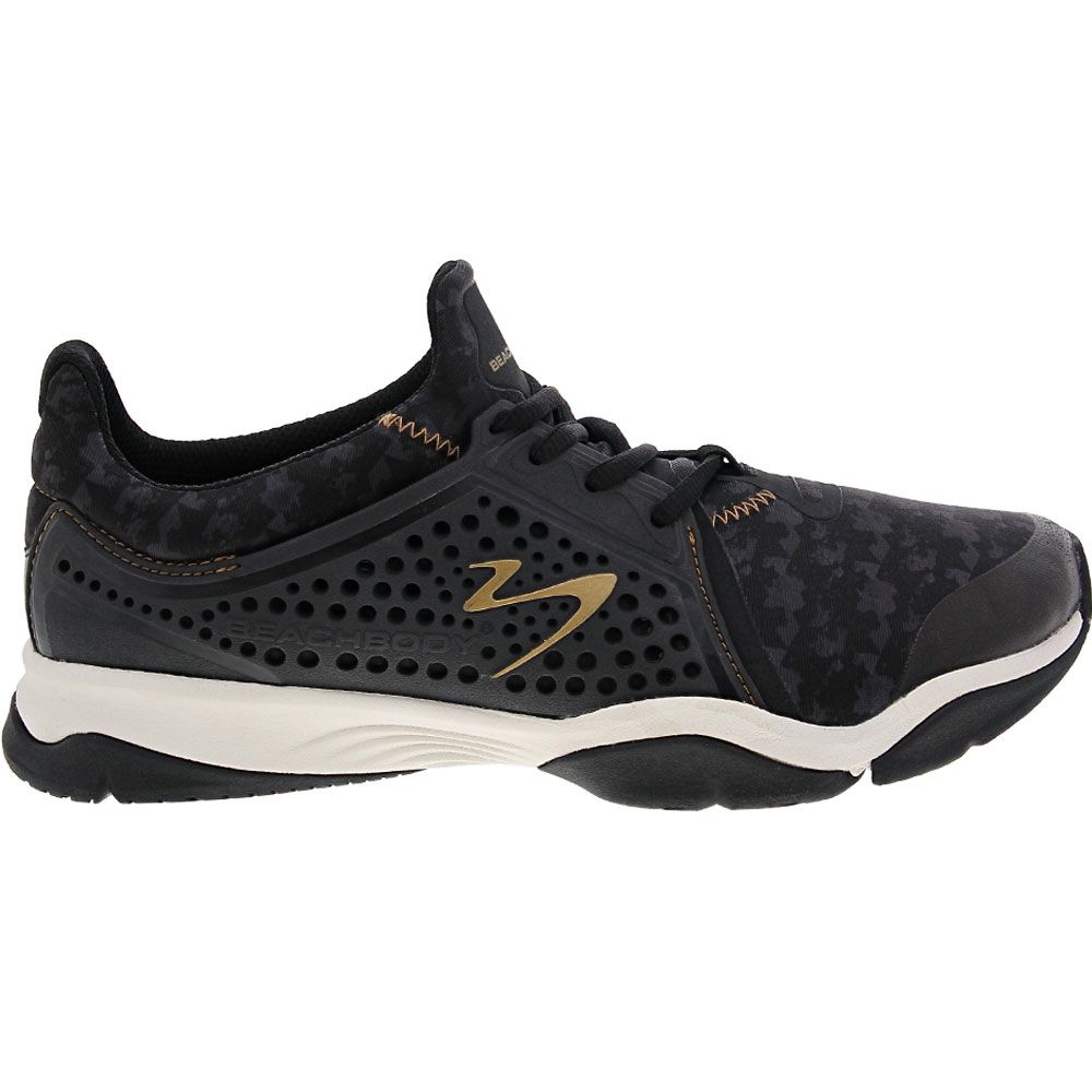 Beachbody Astral Mens Lightweight Training Shoes Camouflage Black Gold Side View
