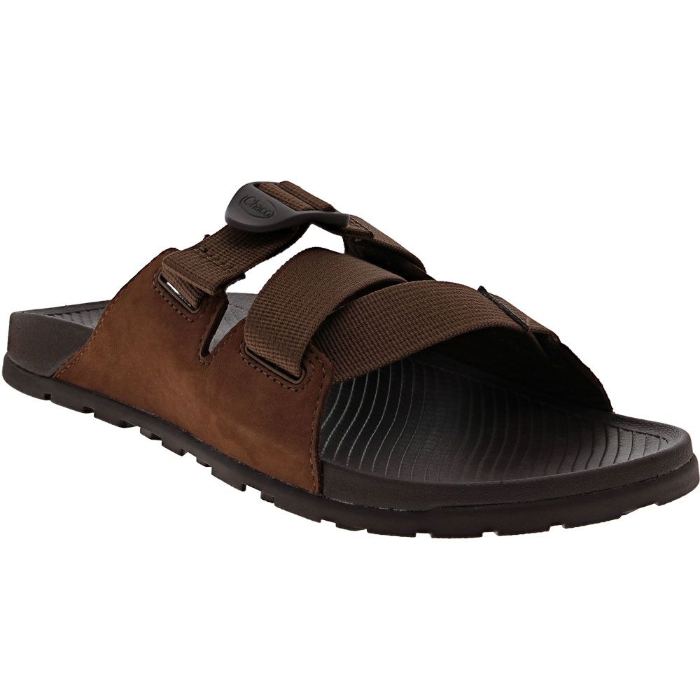 Chaco Lowdown Leather Slide Sandals - Mens Brown