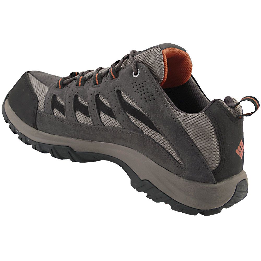 Columbia Crestwood Low Hiking Shoes - Mens Grey Black Red Back View