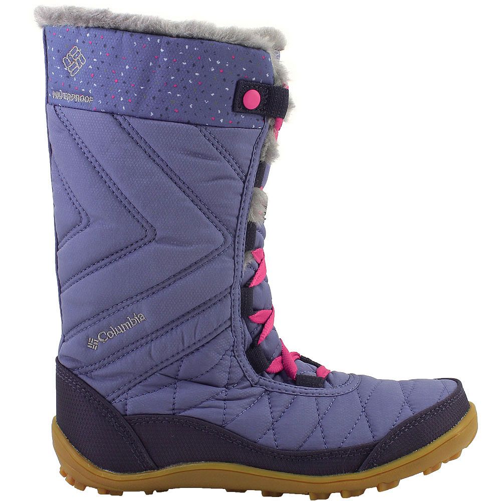 Columbia Minx Mid 3 Print Comfort Winter Boots - Girls Bluebell Pink Ice