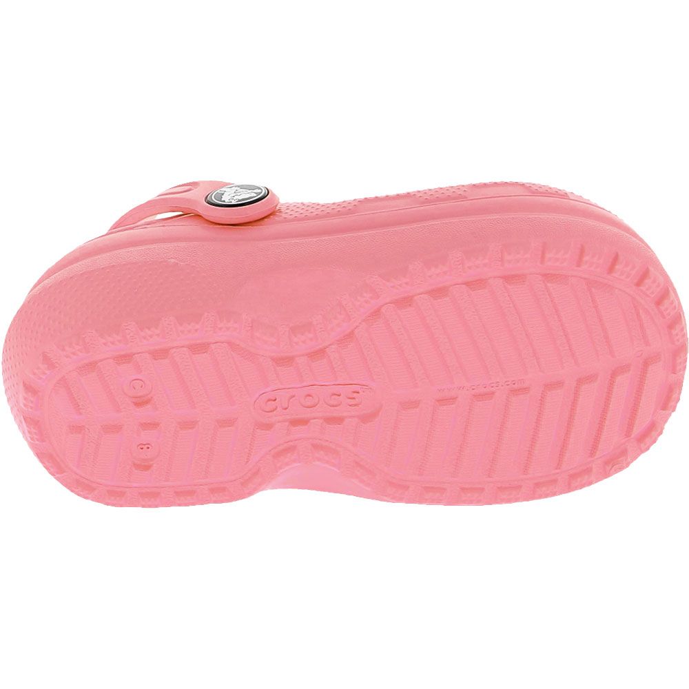 Crocs Classic Lined Clog Kids Sandals Pink Lemonade Sole View