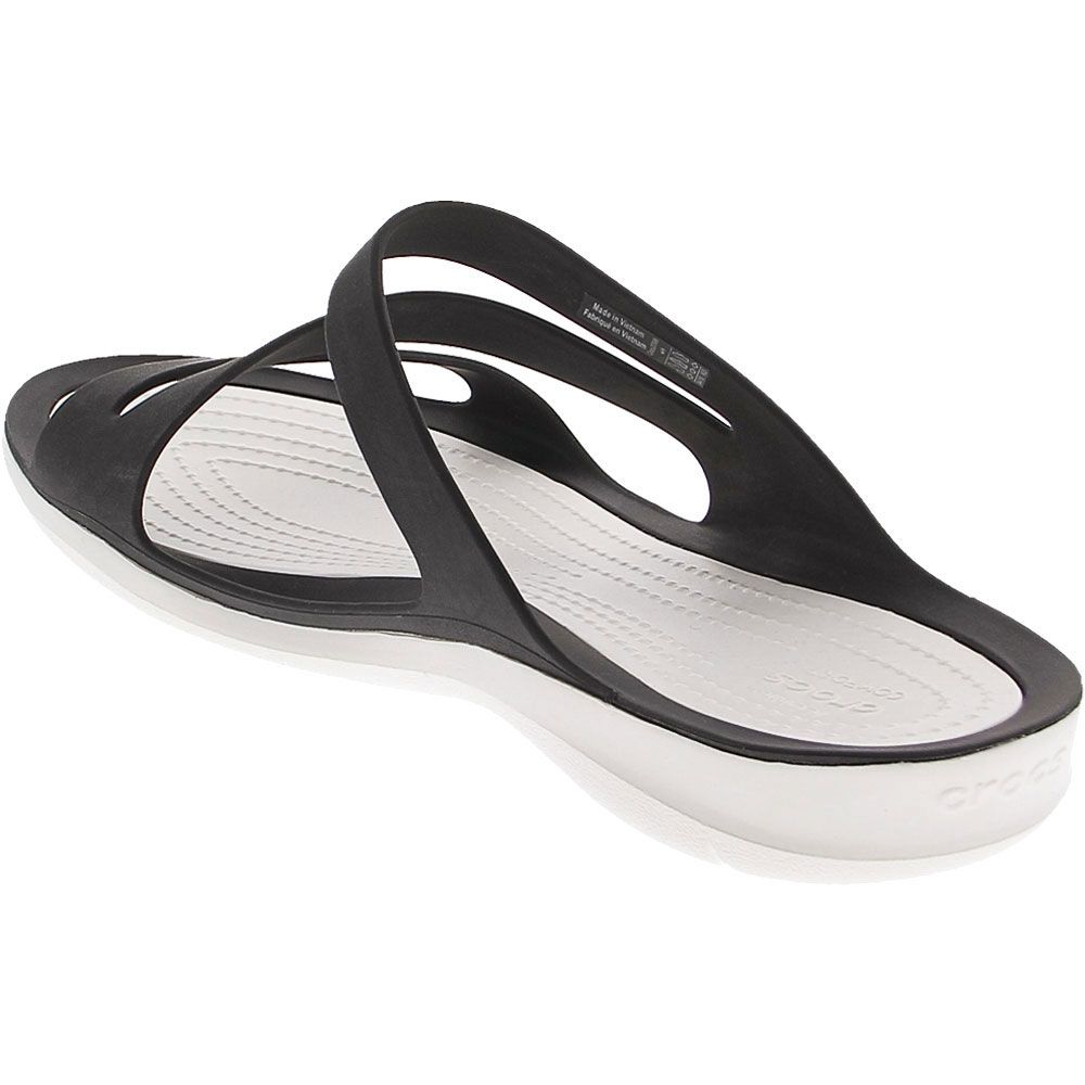 Crocs Swiftwater Water Sandals - Womens Black White Back View
