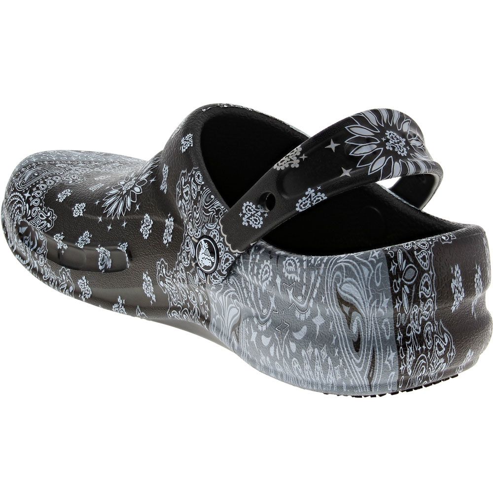 Crocs Bistro Graphic Water Sandals - Mens White Black Back View