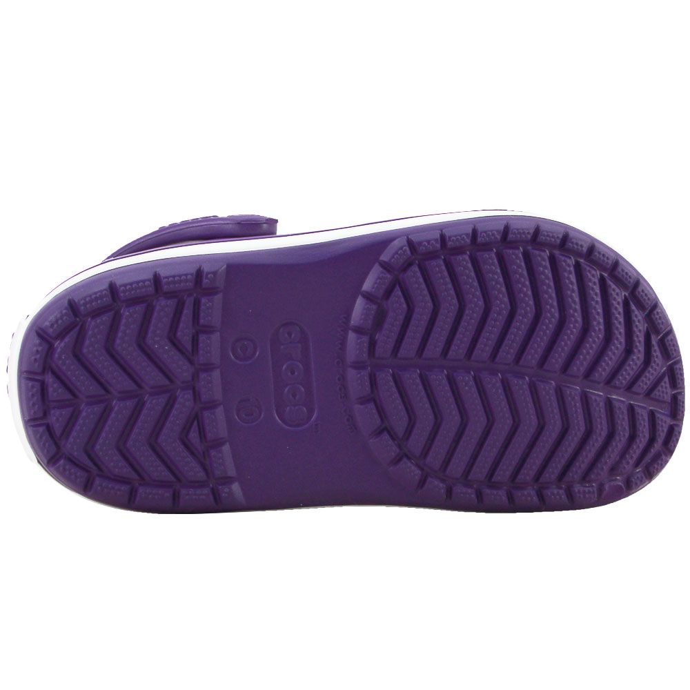 Crocs Crocband Water Kids Sandals Purple White Sole View