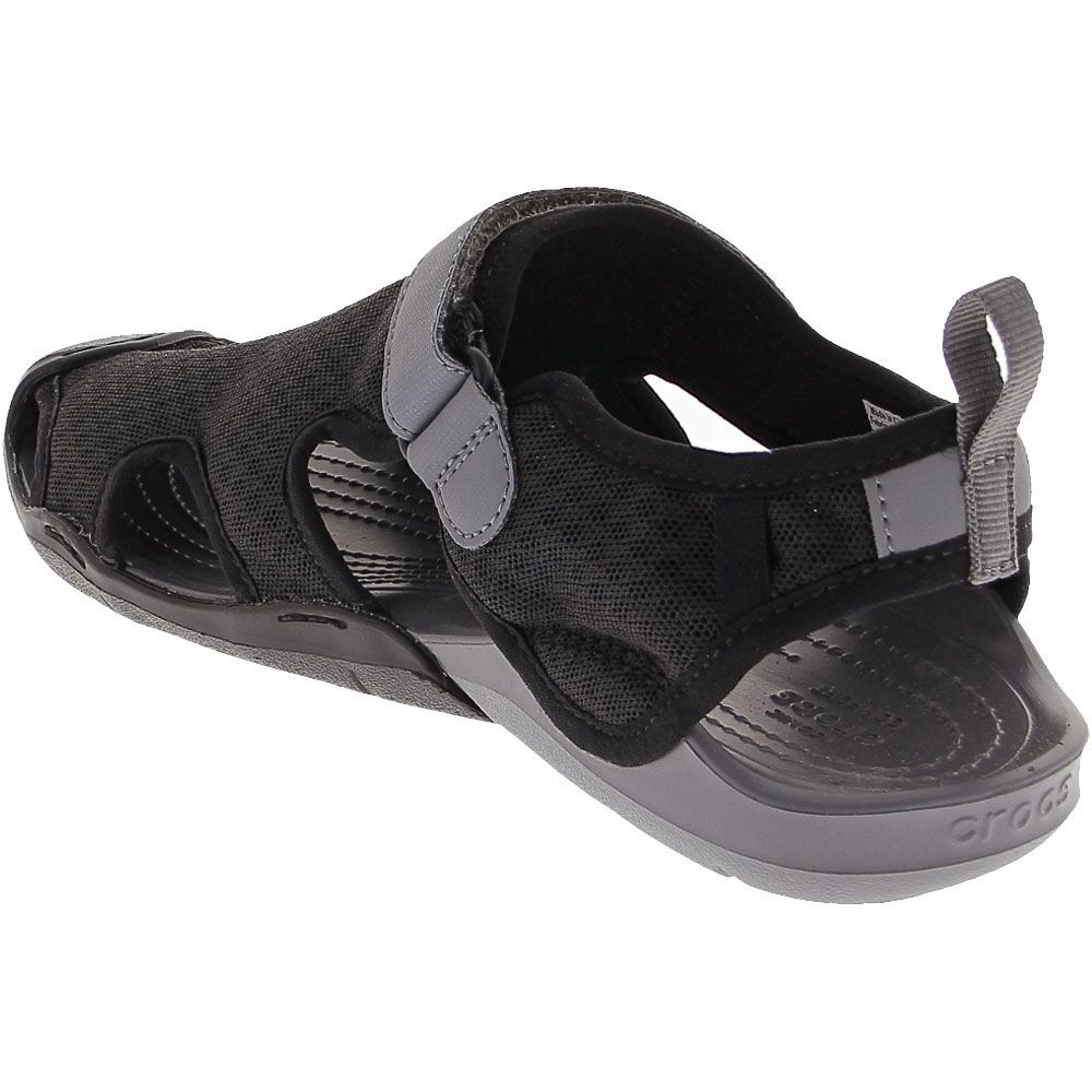 Crocs Swiftwater Mesh Water Sandals - Womens Black Back View