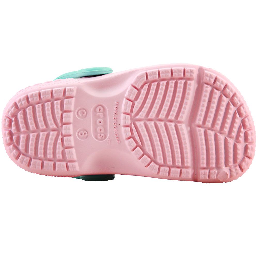 Crocs Unicorn Funlab Clog Water Sandals - Girls Pink Mint Sole View