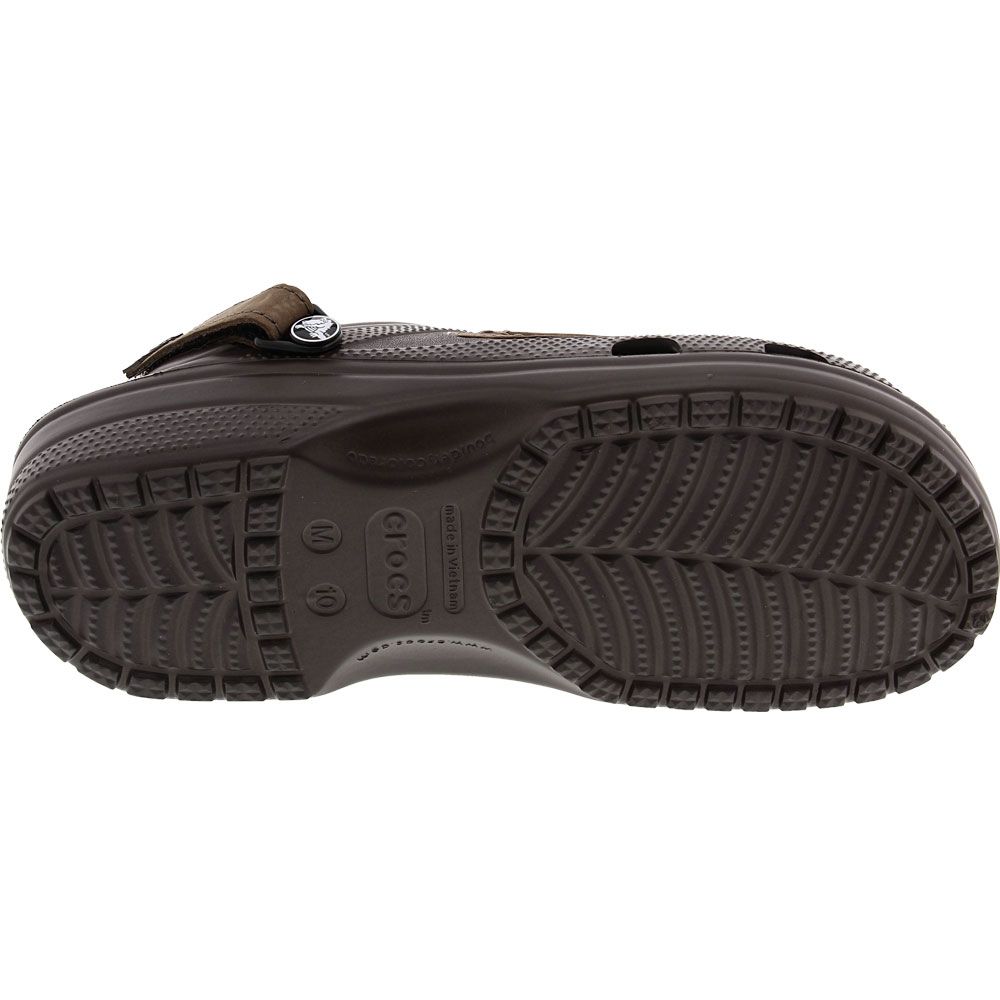 Crocs Yukon Vista Clog Water Sandals - Mens Dark Brown Sole View