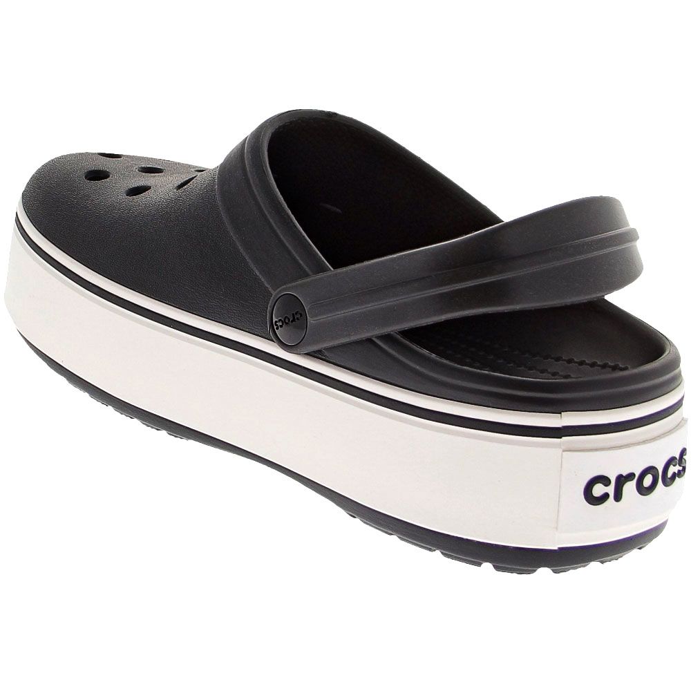 Crocs Crocband Platform Slide Sandals - Womens Black White Back View