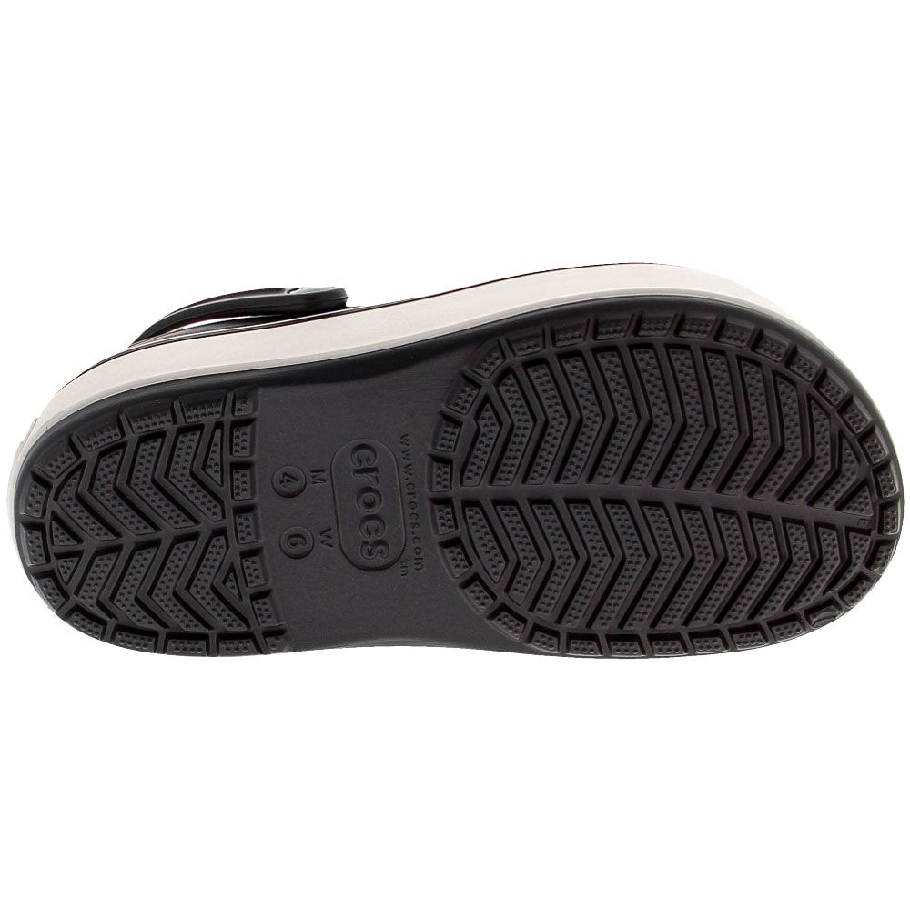 Crocs Crocband Platform Slide Sandals - Womens Black White Sole View