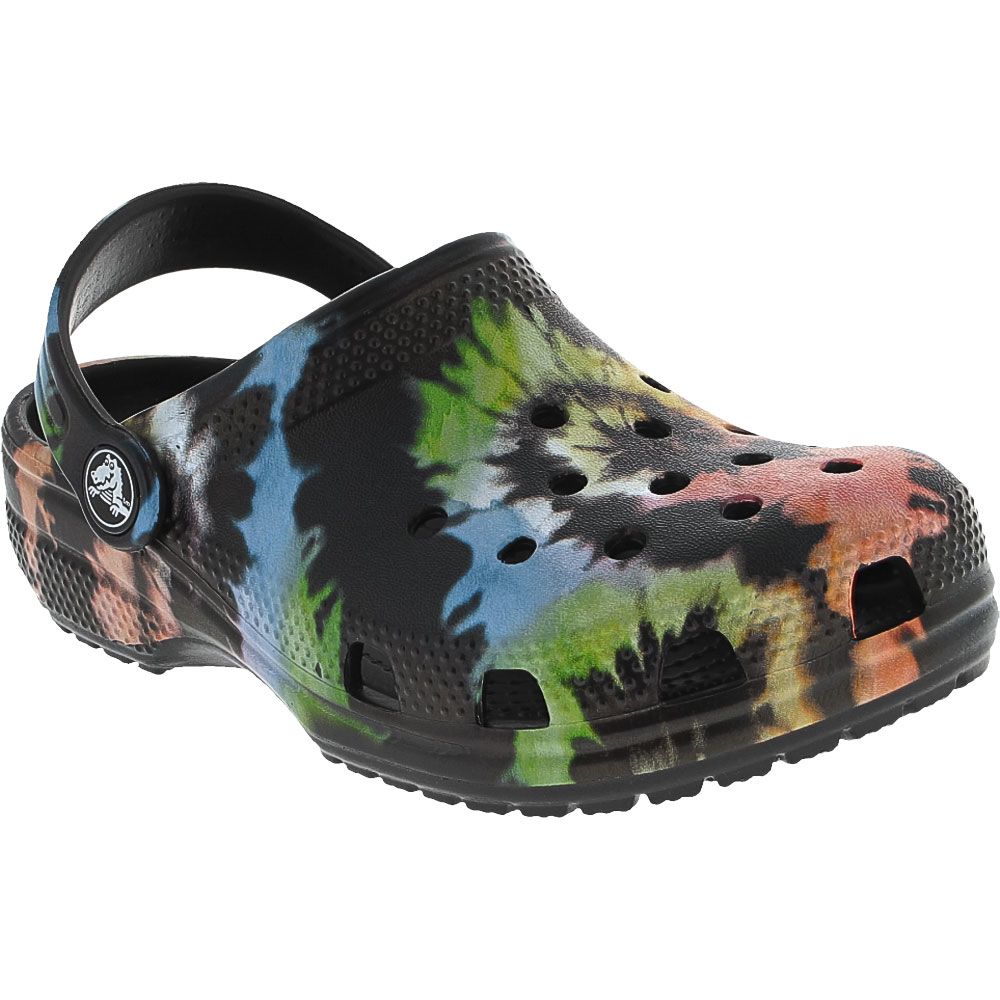 Crocs Classic Tie Dye Graphic Water Sandals - Girls Black