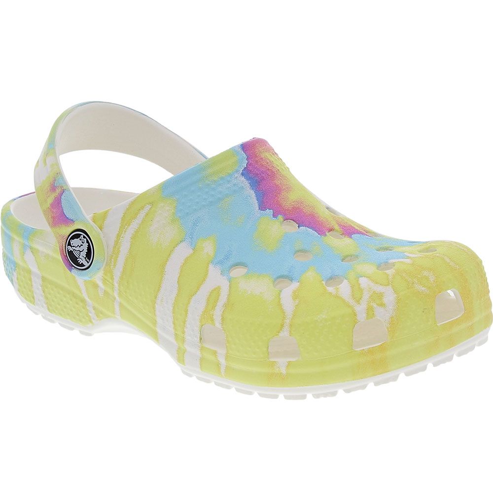 Crocs Classic Tie Dye Graphic Water Sandals - Girls White Multi