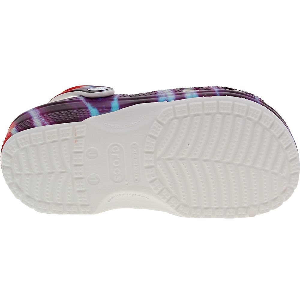 Crocs Classic Tie Dye Graphic Water Sandals - Girls Multi Tie Dye Sole View