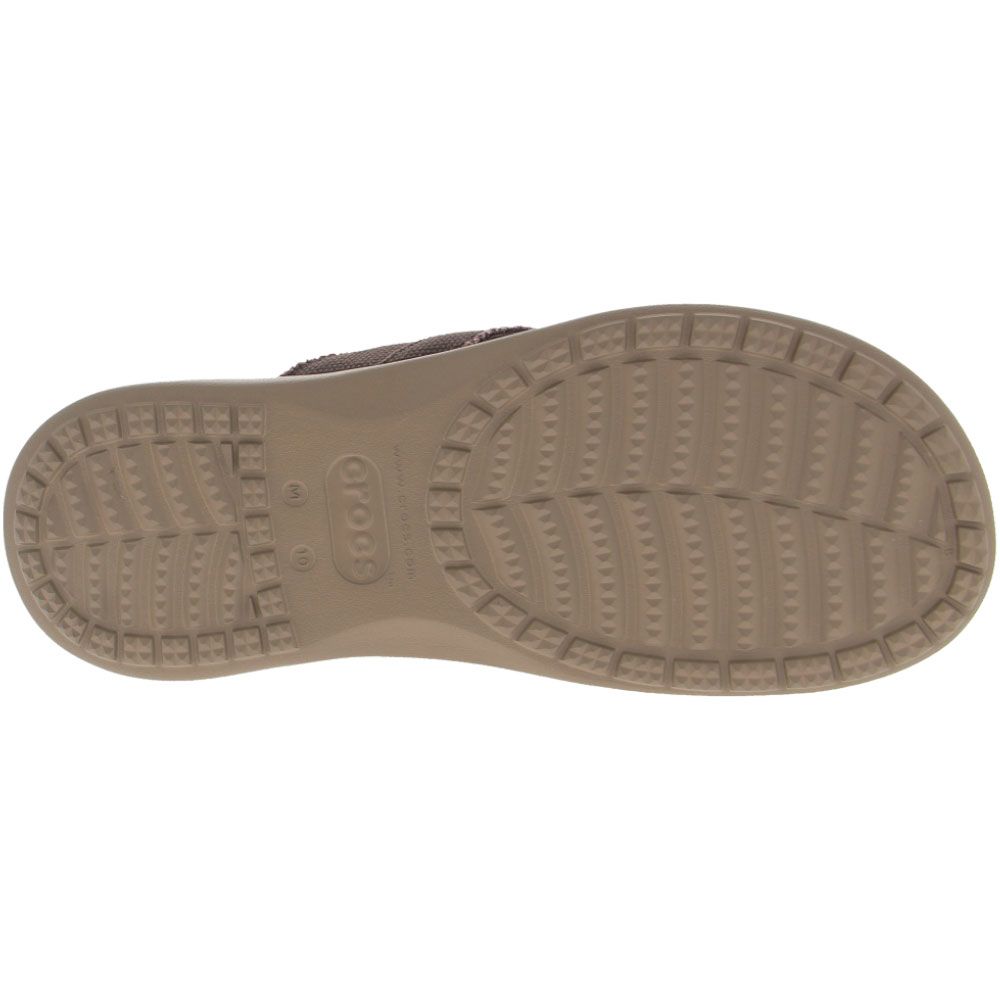 Crocs Santa Cruz Canvas Flip Flip Flops - Mens Brown Sole View