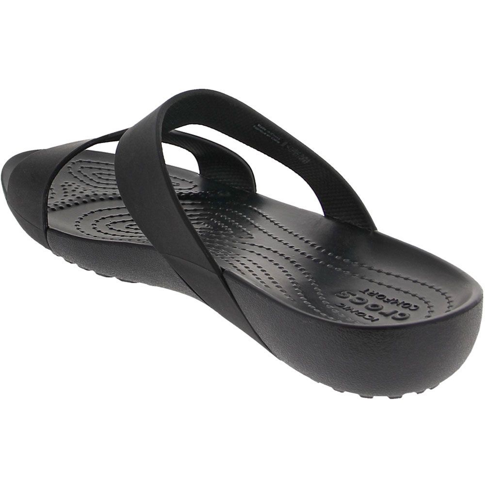 Crocs Serena Slide Sandals - Womens Black Black Back View