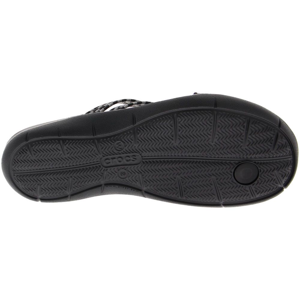 Crocs Swiftwater Braided Water Sandals - Womens Black Black Sole View