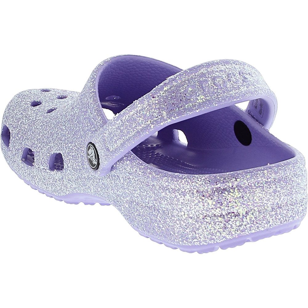 Crocs Classic Glitter Water Sandals - Mens Moon Jelly Blue Glitter Back View