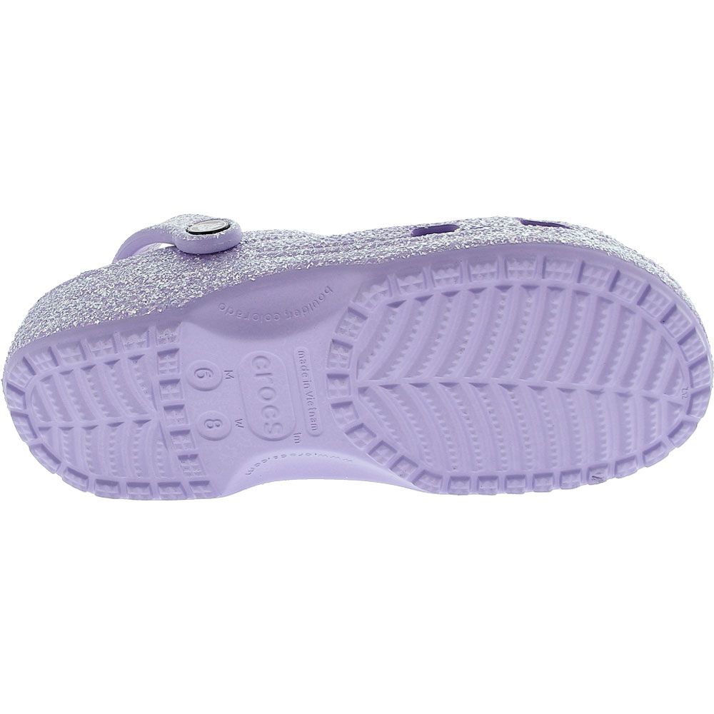 Crocs Classic Glitter Water Sandals - Mens Moon Jelly Blue Glitter Sole View