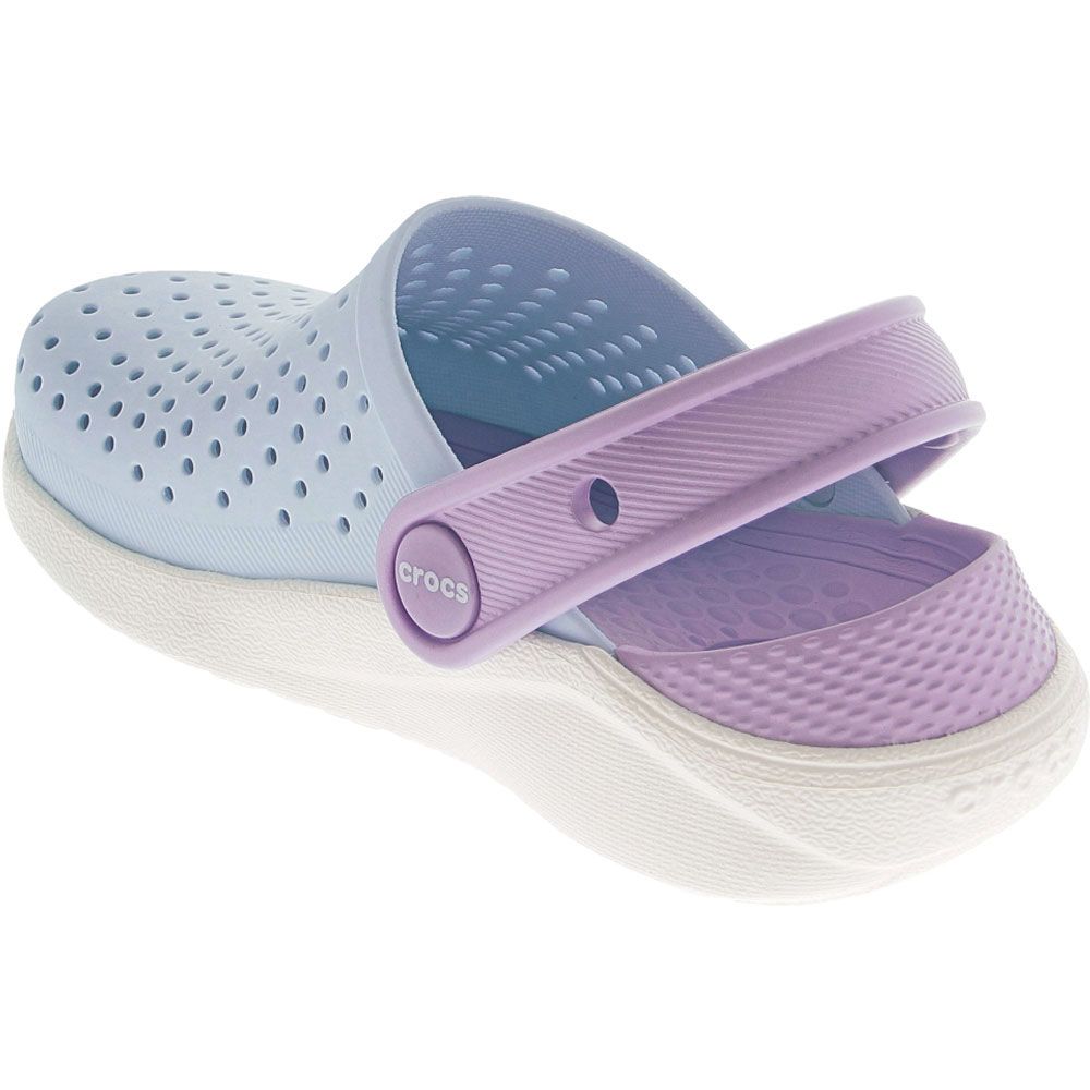 Crocs Lite Ride Clog Water Sandals - Girls Light Blue Back View
