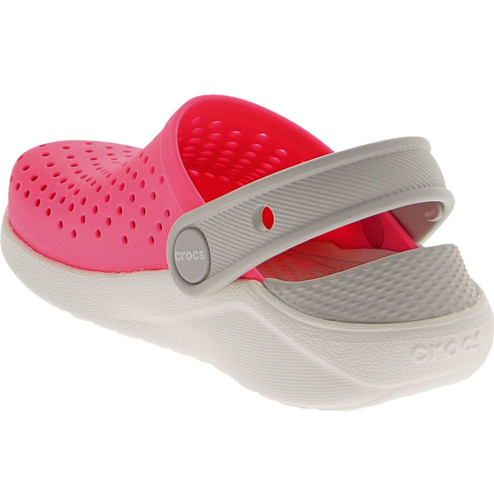 Crocs Lite Ride Clog Water Sandals - Girls Pink White Back View
