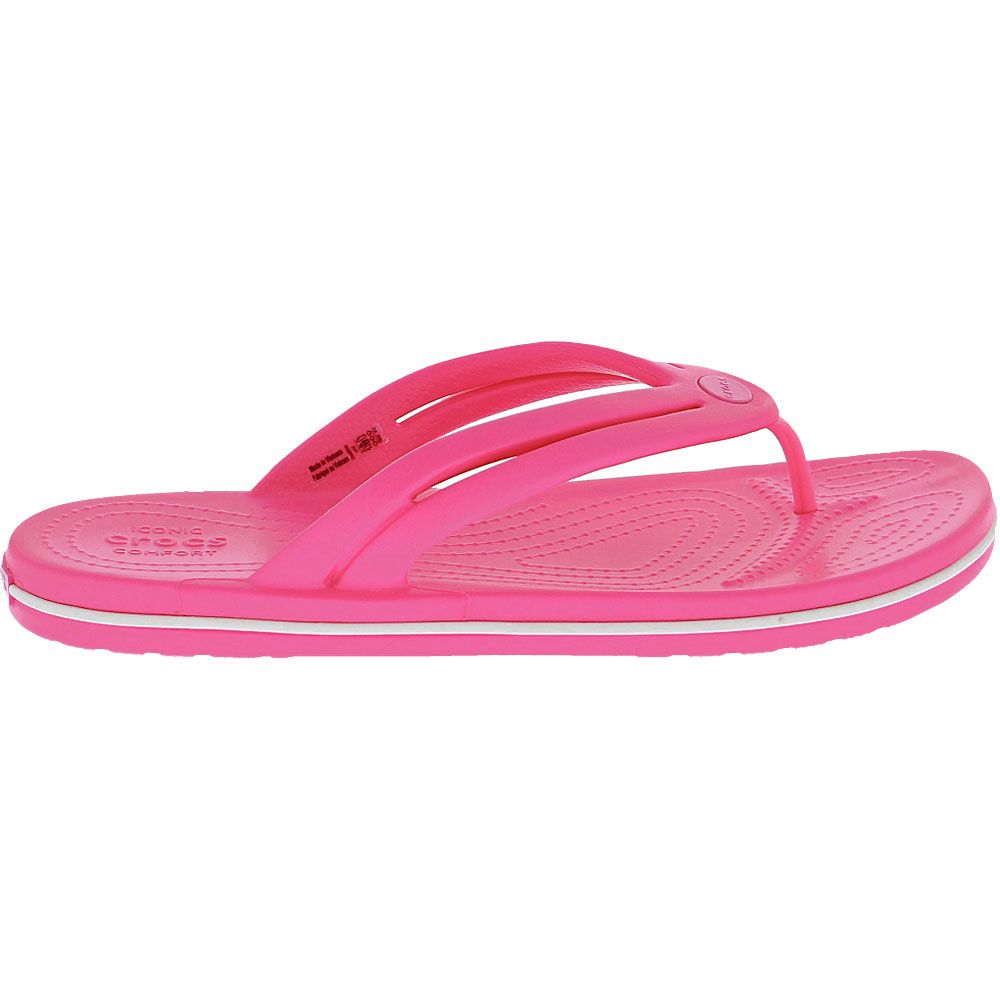 Crocs Crocband Flip Flip Flops - Womens Electric Pink Side View