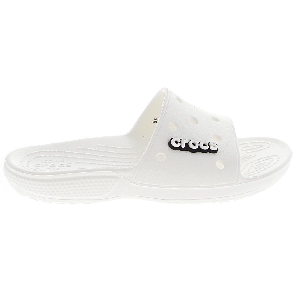 Crocs Classic Crocs Slide Slide Sandals - Mens White Side View