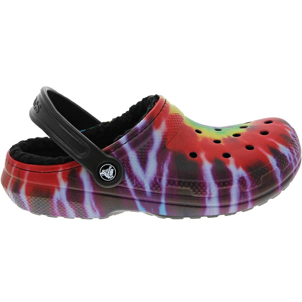 Crocs Classic Lined Tie Dye Water Sandals - Mens Black Multi Side View