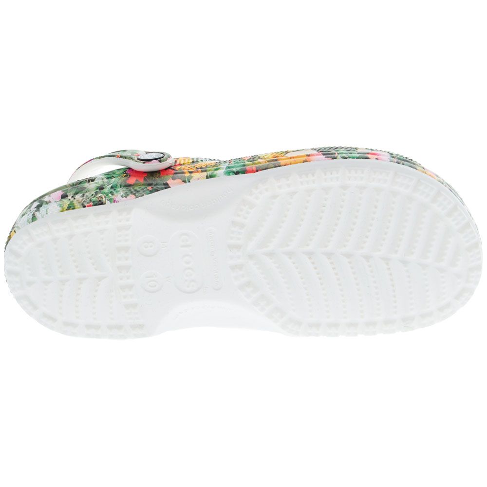 Crocs Classic Printed Floral Water Sandals - Mens White Multi Sole View