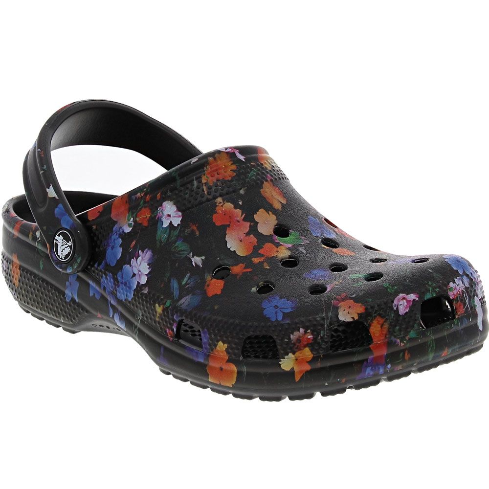 Crocs Classic Printed Floral Water Sandals - Mens Black Multi