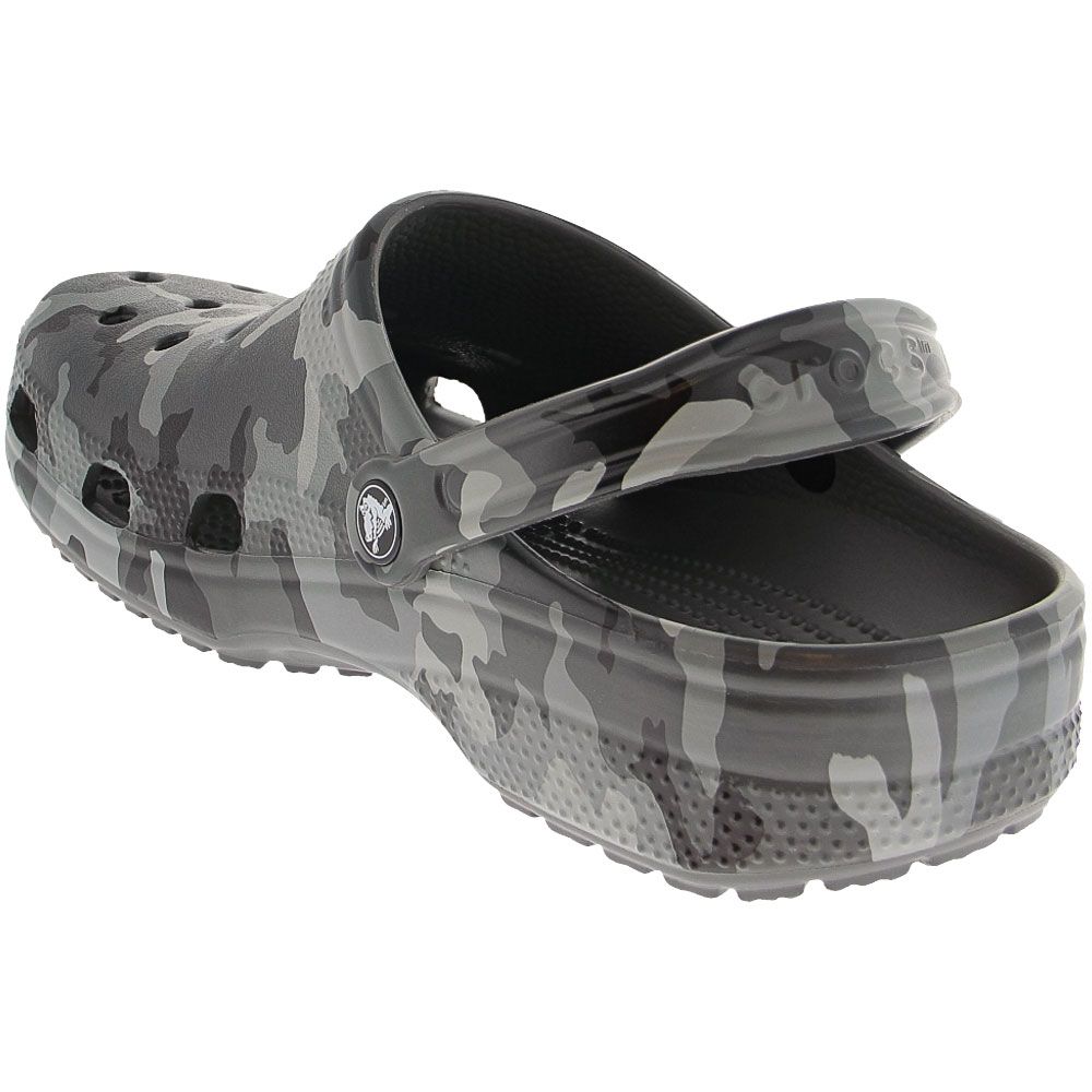 Crocs Classic Printed Camo C Water Sandals - Mens Grey Back View