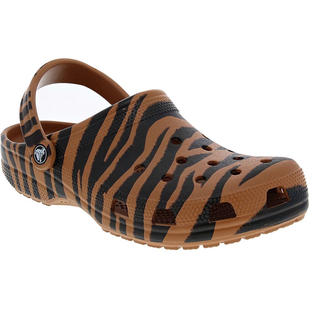 Crocs Classic Animal Clog Water Sandals - Mens Dark Gold Zebra Print