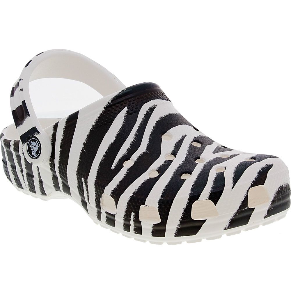 Crocs Classic Animal Clog Water Sandals - Mens White Black Zebra