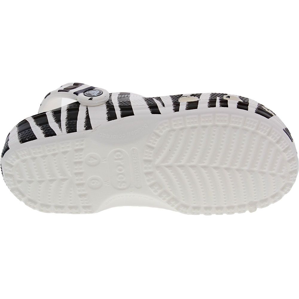 Crocs Classic Animal Clog Water Sandals - Mens White Black Zebra Sole View
