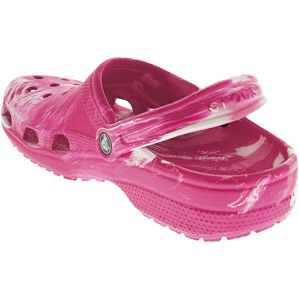 Crocs Classic Marbled Water Sandals - Mens Pink White Back View