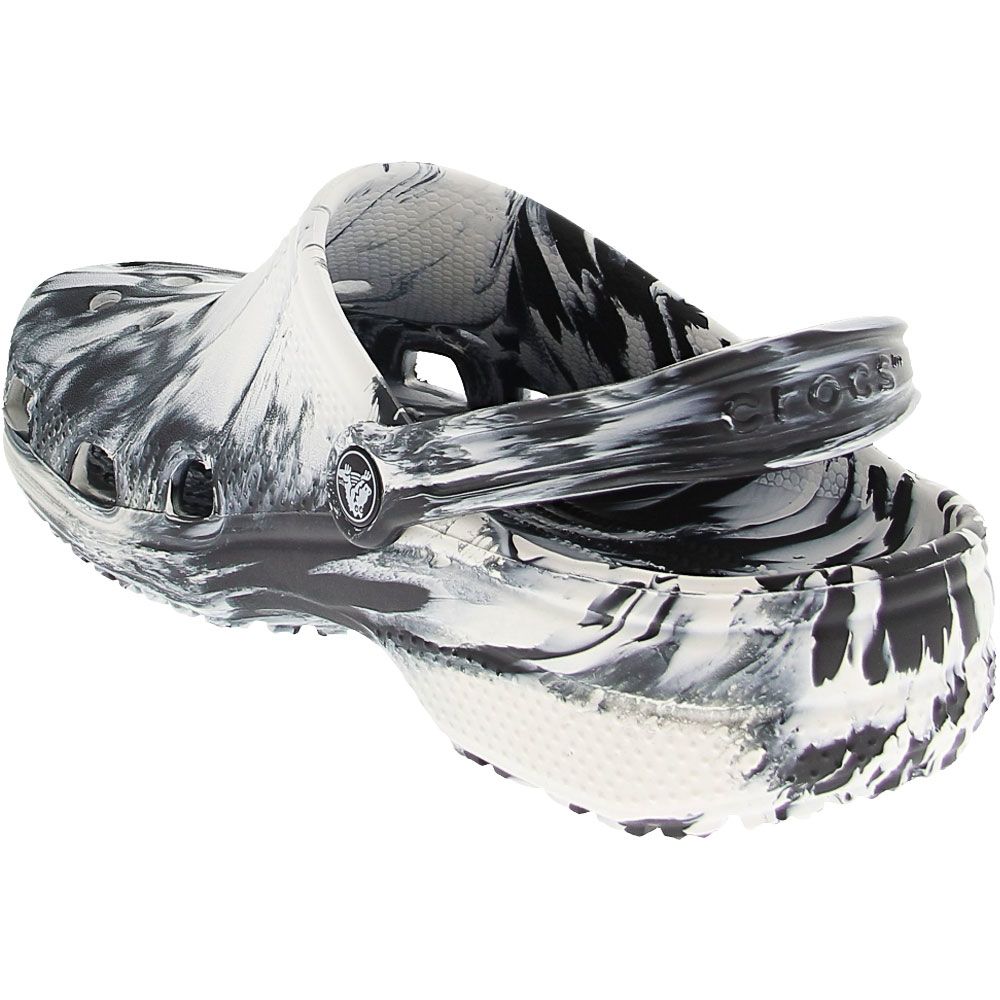 Crocs Classic Marbled Water Sandals - Mens White Black Back View