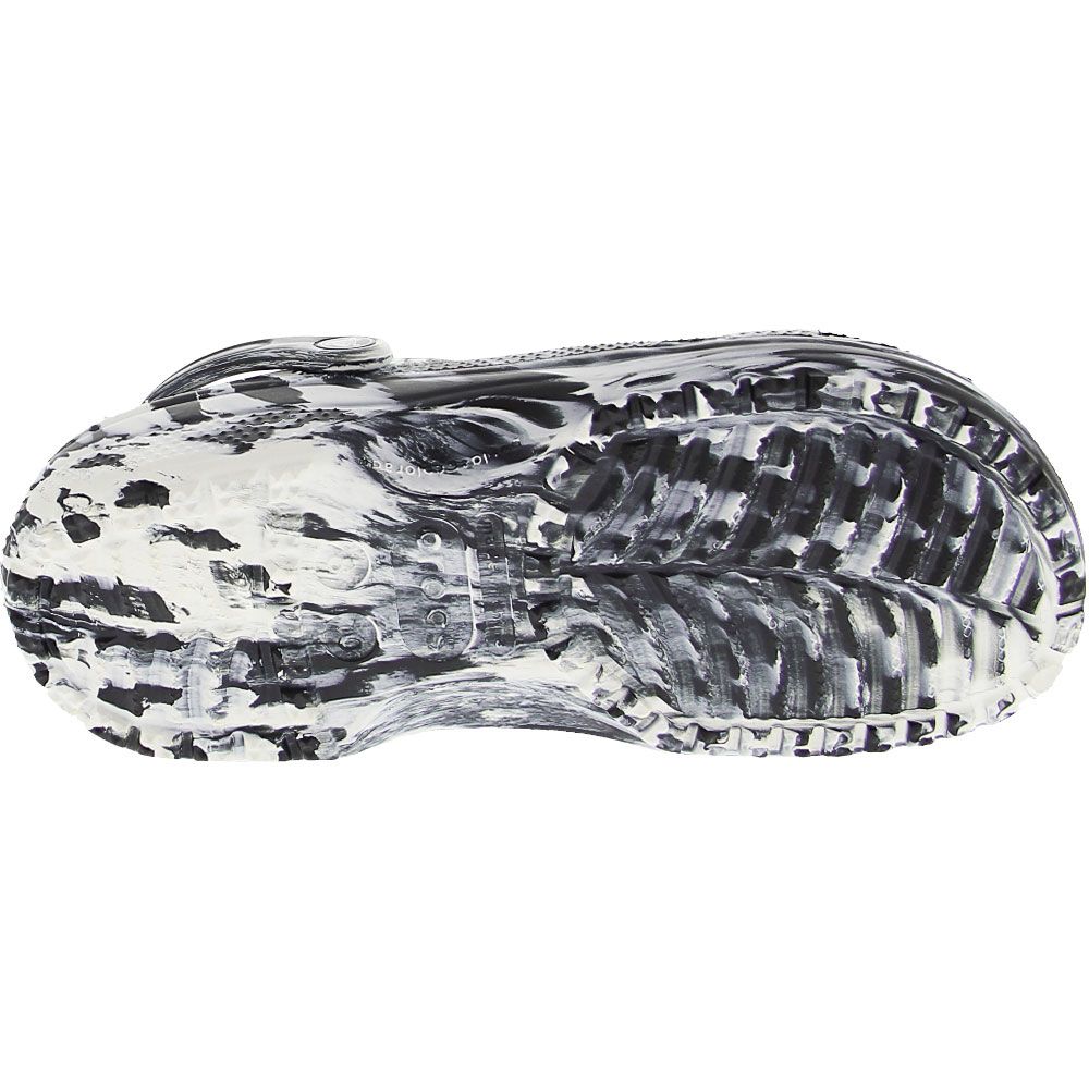 Crocs Classic Marbled Water Sandals - Mens White Black Sole View