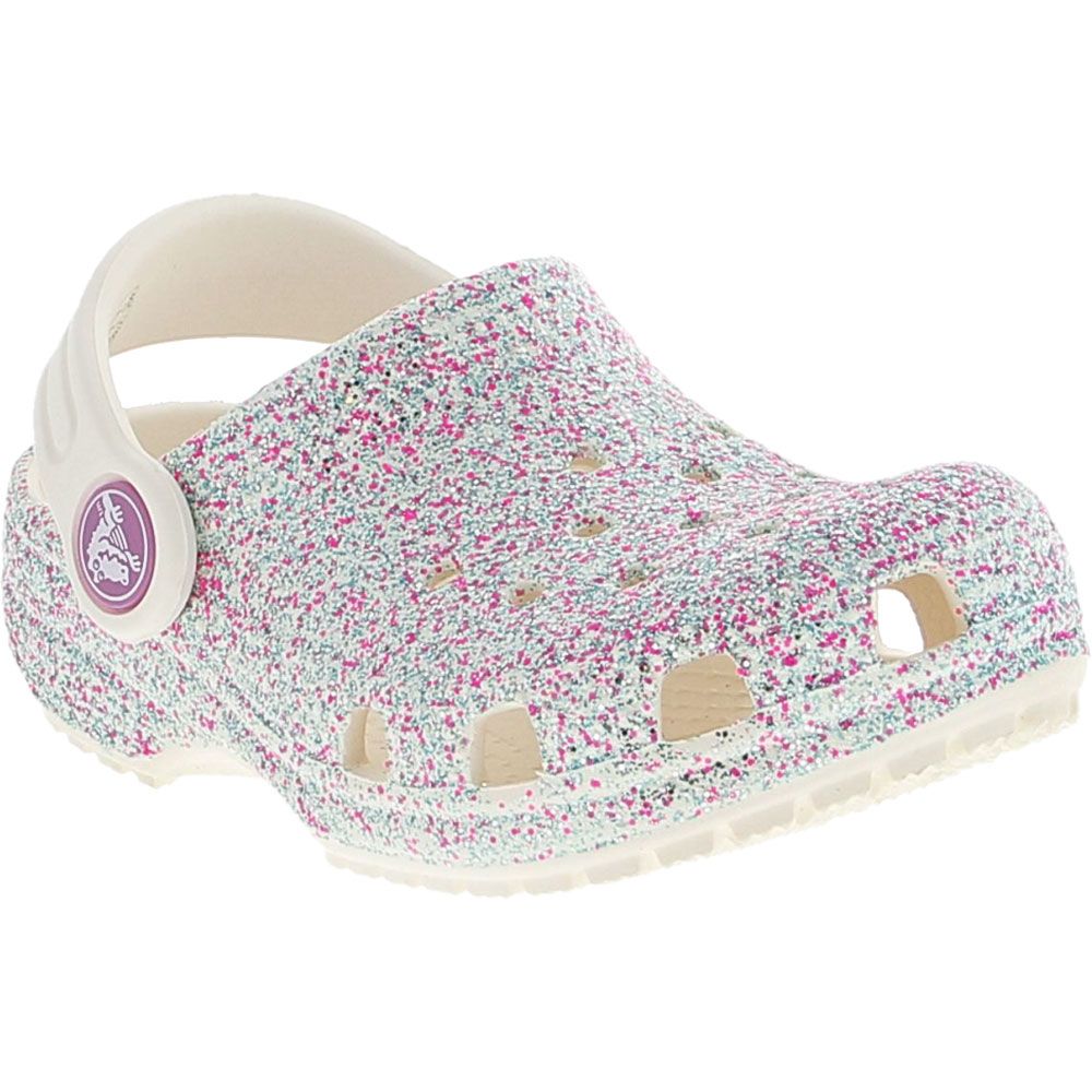 Crocs Classic Glitter Clog Toddler Sandals Oyster