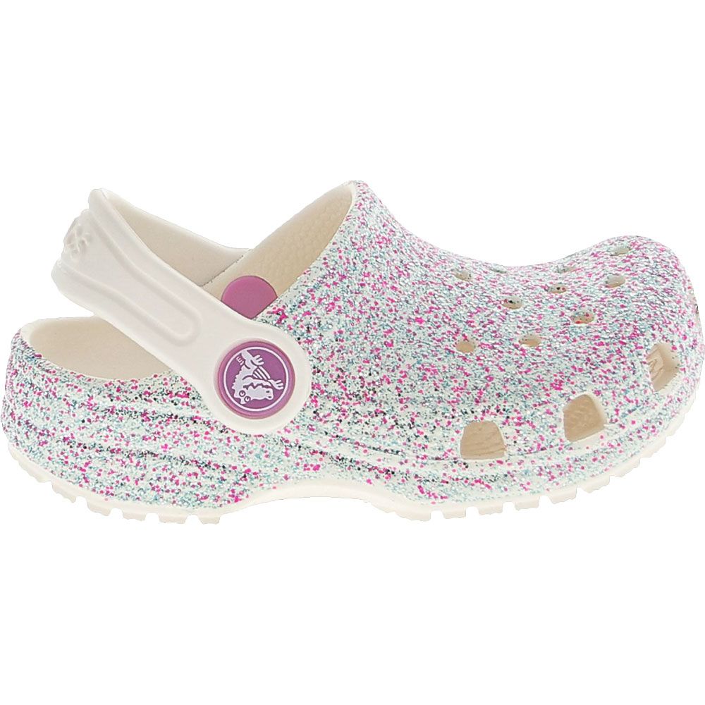Crocs Classic Glitter Clog Toddler Sandals Oyster