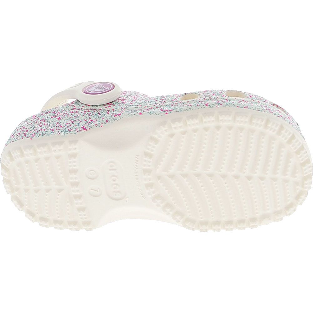 Crocs Classic Glitter Clog Toddler Sandals Oyster Sole View